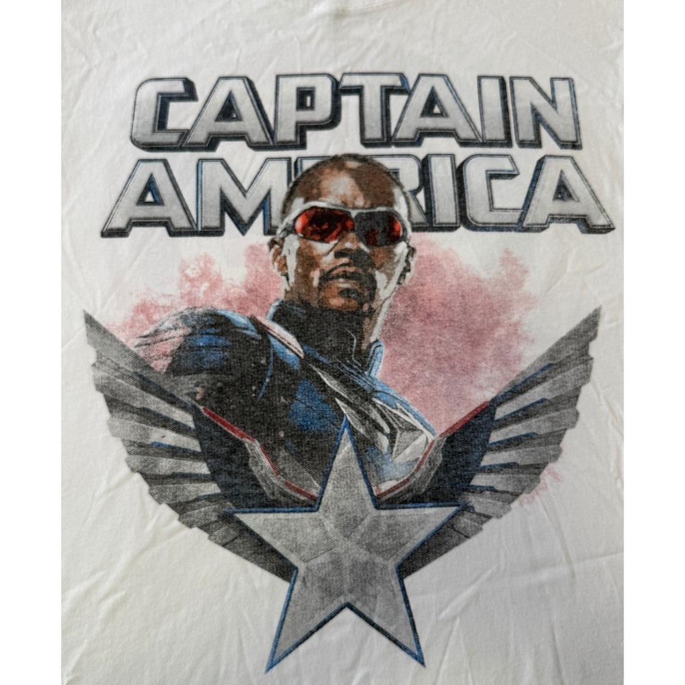 Marvel Captain America Brave New World Falcon Graphic Tee Mens Large White Movie